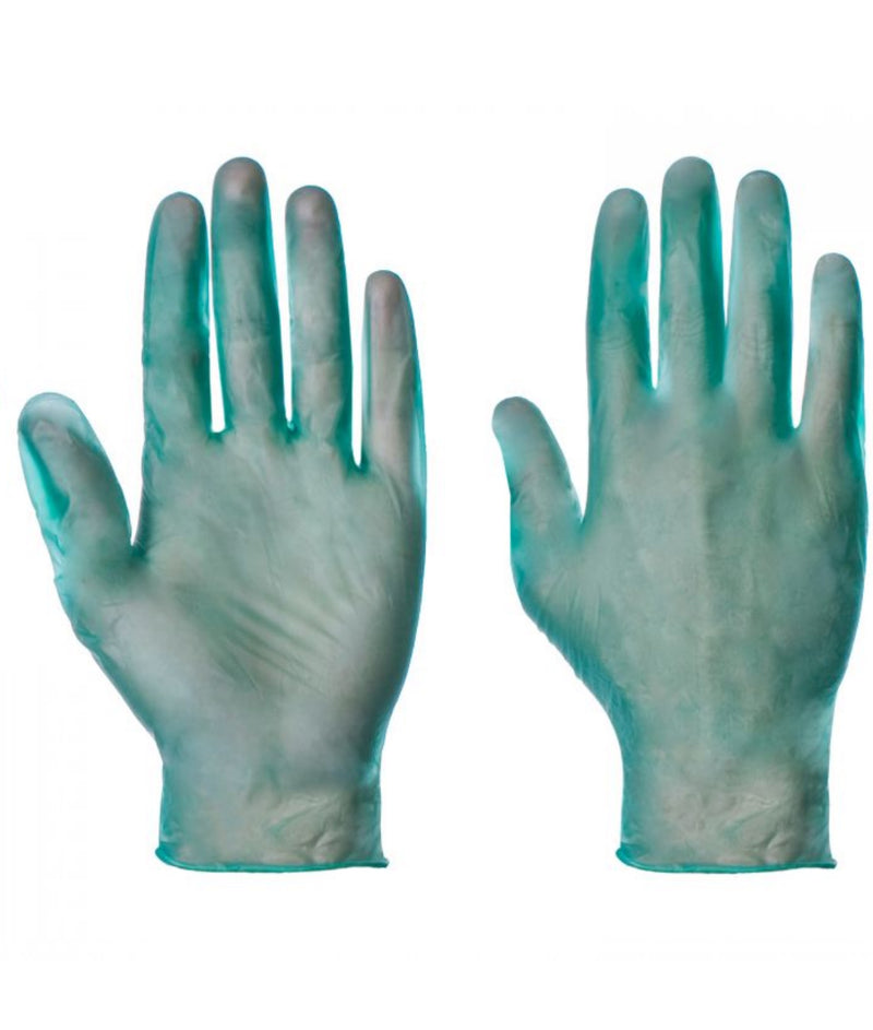 1000 Pieces - Disposable Vinyl Green Gloves - Powdered