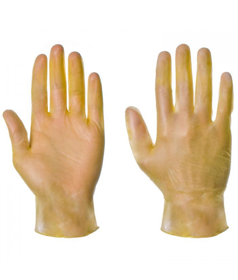 1000 Pieces - Disposable Vinyl Yellow Gloves - Powdered