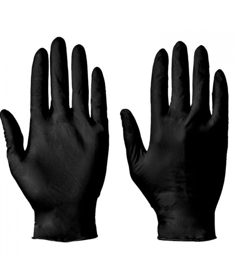 1000 Pieces - Black Disposable Gloves - Powderfree Nitrile Medical