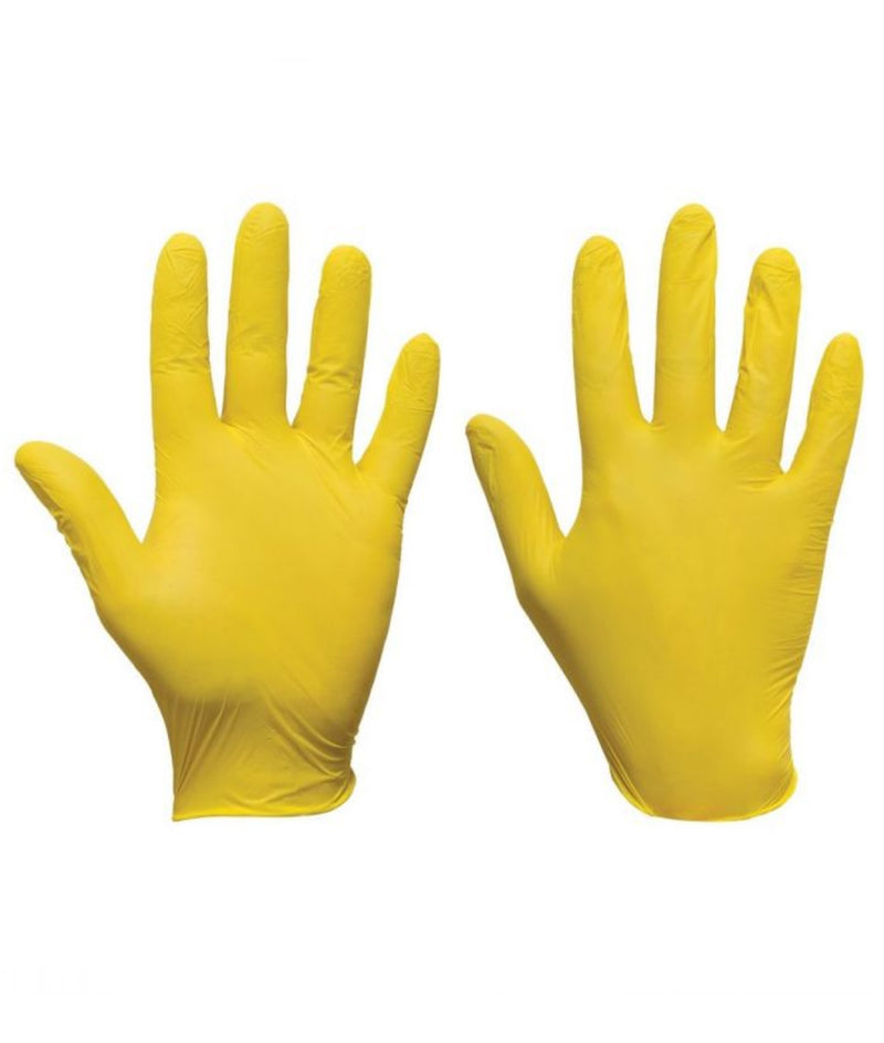 2000 Pieces - Disposable Powder Free Yellow Gloves Ultra Nitrile