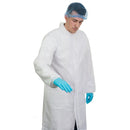 50 pieces - Disposable Velcro Non-Woven Coats With Elasticated Cuffs