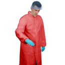 50 pieces - Disposable Velcro Non-Woven Coats With Elasticated Cuffs