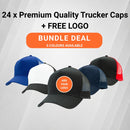24 x Trucker Caps + FREE LOGO