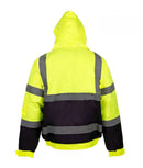 Hi Vis Yellow/Navy Two Tone Bomber Jacket