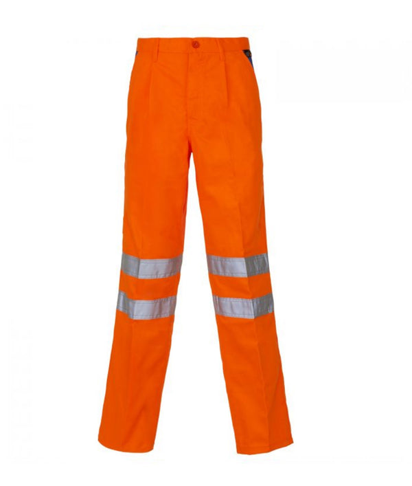 Hi Vis Orange Polycotton Knee Band Regular Trousers