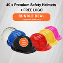 40 x Premium Safety Helmets + FREE LOGO