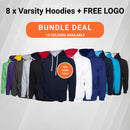 8 x Varsity Hoodies + FREE LOGO