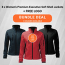 8 x Women's Premium Executive Soft Shell Jackets + FREE LOGO