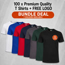 100 x Best Seller Organic / Recycled T-Shirts + FREE LOGO
