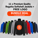 8 x Premium Quality Regatta Softshell Jackets + FREE LOGO