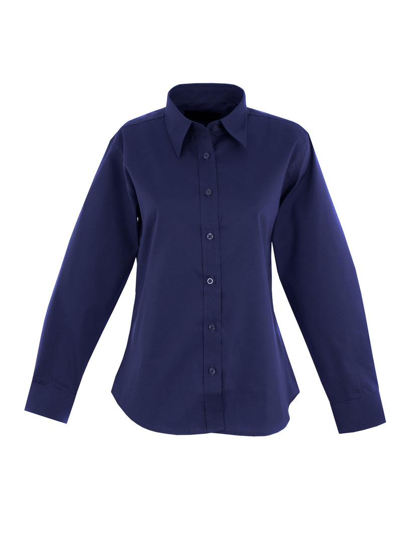 Women's Long Sleeve Shirt - Pinpoint Oxford