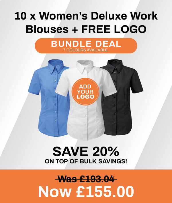 10 x Women's Deluxe Work Blouses + FREE LOGO