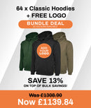 64 x Classic Hoodies + FREE LOGO