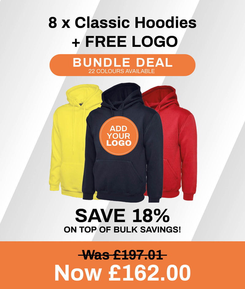 8 x Classic Hoodies + FREE LOGO