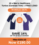 10 x Men's Healthcare Tunics (Contrast Trim) + FREE LOGO