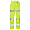 Hi Vis 3 Band Combat Trousers - Yellow