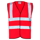 Supertouch Hi Vis Red Velcro Vest - Red