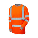 Hi Vis Long Sleeve Bird Eye T-Shirt - Orange