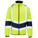 Hi Vis 2 Tone Puffer Jacket - Yellow/Navy