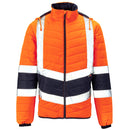 Hi Vis 2 Tone Puffer Jacket - Orange/Navy