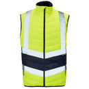 Hi Vis 2 Tone Puffer Bodywarmer - Yellow/Navy