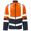 Hi Vis 2 Tone Soft Shell Jacket - Orange/Navy