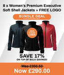 8 x Women's Premium Executive Soft Shell Jackets + FREE LOGO