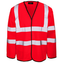 Supertouch Hi Vis Red Long Sleeved Velcro Vest - Red