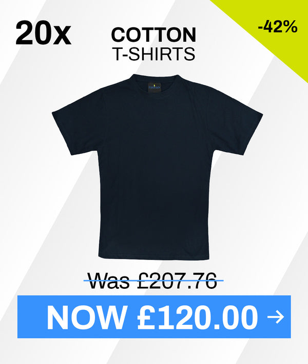20 x Cotton T-Shirts + FREE LOGO