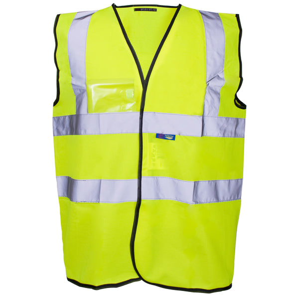 Hi Vis Yellow Vest with ID Pocket