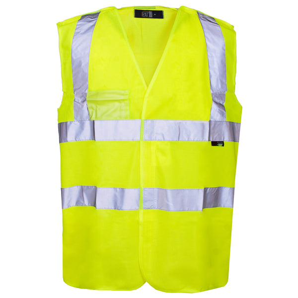 Hi Vis Yellow Pull Apart Vest with ID Pocket