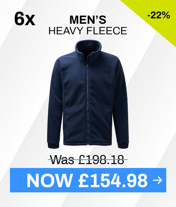 6 x Men's Heavy Weight Fleece Jackets + FREE LOGO