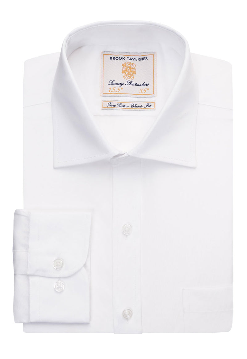 Men's Long Sleeve Single Cuff Shirt Cotton Poplin - Cheadle