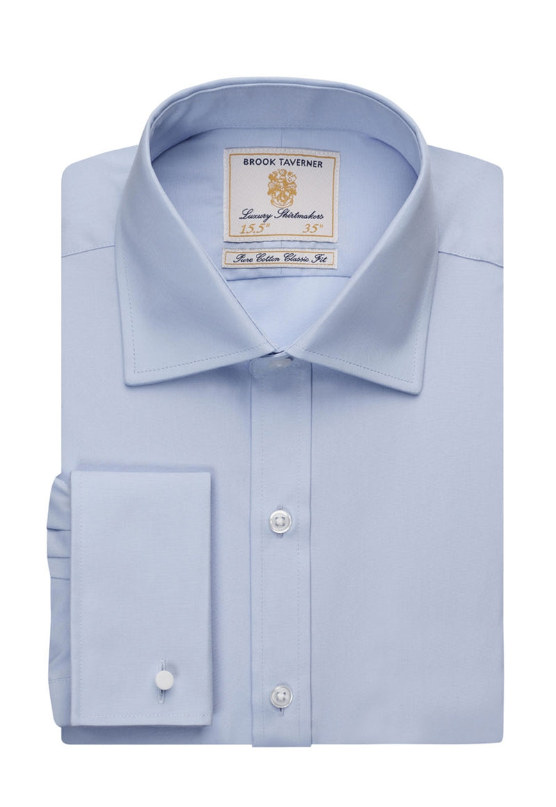 Men's Long Sleeve Classic Fit Shirt Cotton Poplin - Chester