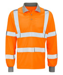 Men's Hi Vis Orange Long Sleeve Polo Shirt - ANDROMEDA