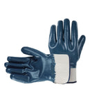 120 Pairs - Fully Coated Safety Cuff - BLUE NITRILE