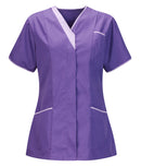 Women's V-Neck Tunic - Contrast Trim