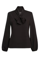 Women's Long Sleeve Pussy Bow Blouse - Andria