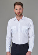 Men's Long Sleeve Slim Fit Pilot Shirt - Ares