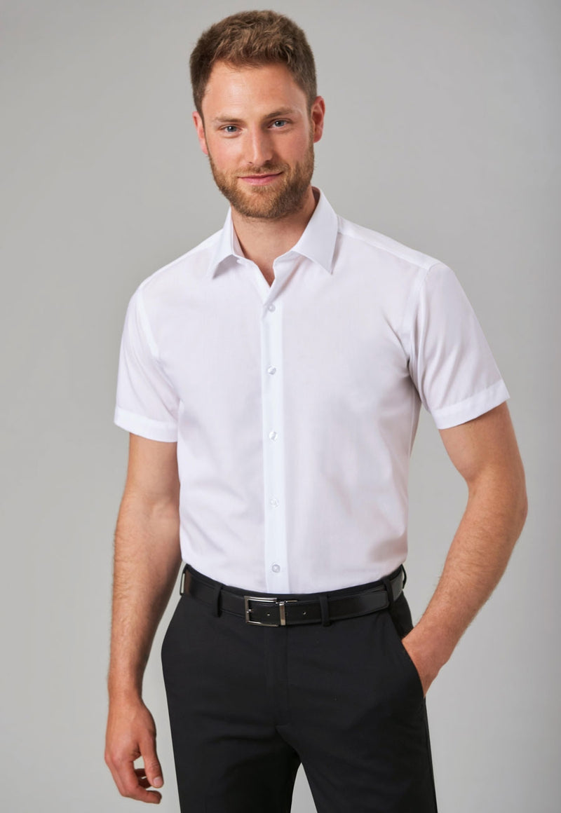 Men's Short Sleeve Slim Fit Non-Iron Shirt - Milano